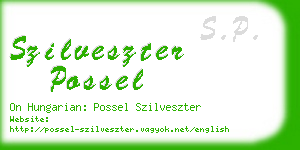 szilveszter possel business card